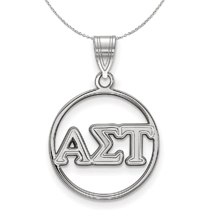 Flash Sale On Stunning Jewelry – Limited Stock Available Sterling Silver Alpha Sigma Tau Medium Circle Greek Necklace