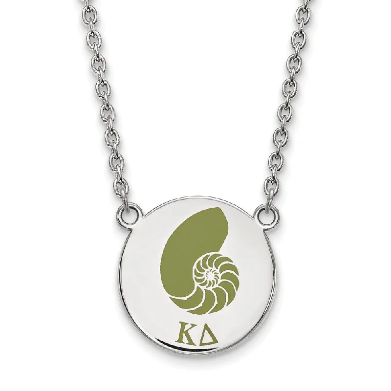 Elegant Jewelry, Exclusive Prices – Shop Now Sterling Silver Kappa Delta Large Enamel Necklace