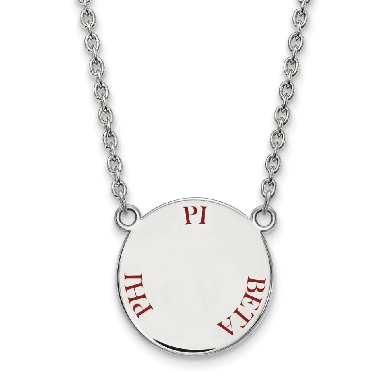 High-Quality Jewelry At A Fraction Of The Cost Sterling Silver Pi Beta Phi Large Wine Enamel Necklace