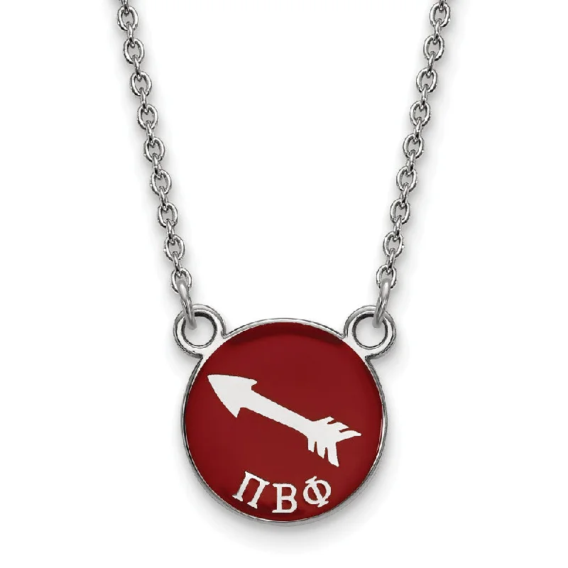 Make Every Moment Shine – Jewelry Discounts Available Sterling Silver Pi Beta Phi Small Wine Enamel Arrow Disc Necklace