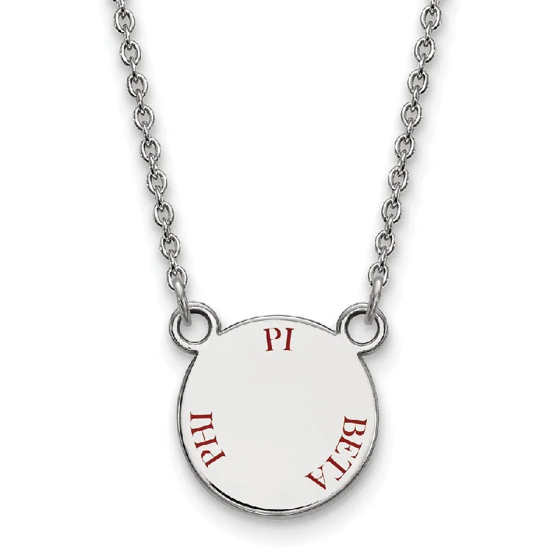 Luxury Meets Affordability – Jewelry Sale Now Live Sterling Silver Pi Beta Phi Small Wine Enamel Necklace