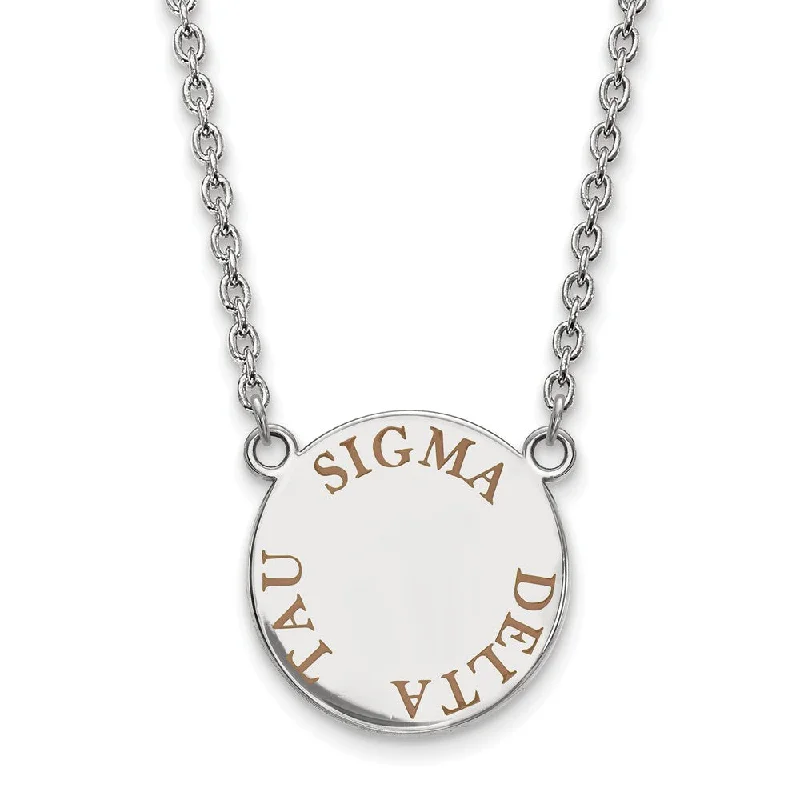 Flash Jewelry Sale – Get Stunning Pieces At Low Prices Sterling Silver Sigma Delta Tau Large Lt Brown Enamel Necklace