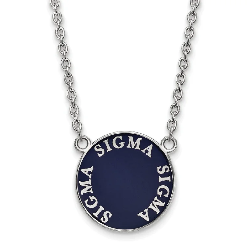 Get Ready To Sparkle – Special Jewelry Discounts Sterling Silver Sigma Sigma Sigma Large Enamel Disc Necklace