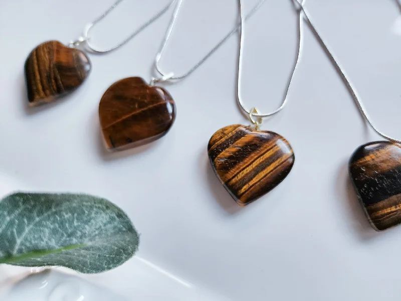 Unique Jewelry For Less – Shop The Sale Now Tiger Eye Heart Necklace