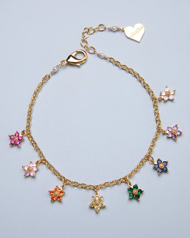 Twinkle Flower Charm Anklet