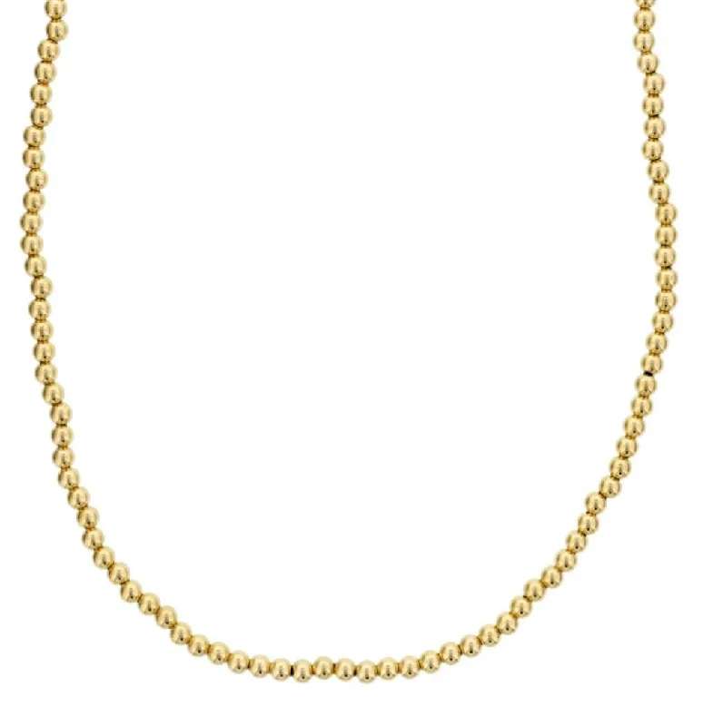 Dazzle In Elegance With Our Biggest Jewelry Sale Yellow Gold Filled 4mm Beaded Necklace