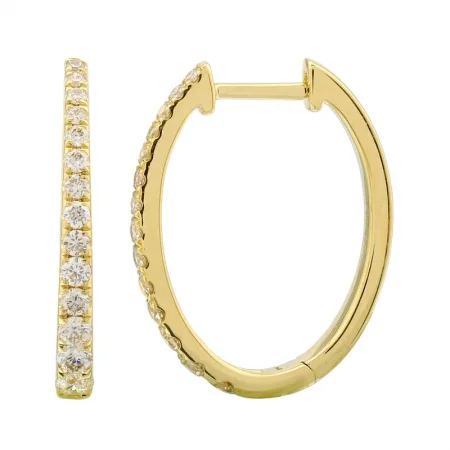 Limited-Time Jewelry Sale – Elegant Styles At Less 14K Yellow Gold Tapered Diamond Hoop Earrings