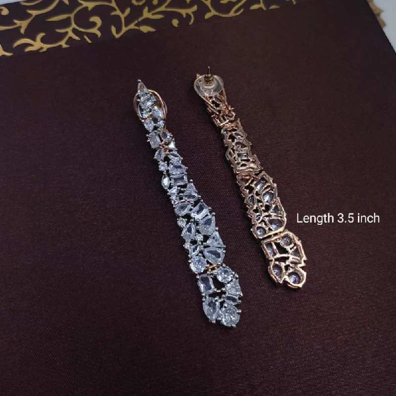 Elegant Designs, Unbeatable Discounts – Shop Jewelry Now Aamrapali Rose Gold Plated AD Stone Dangler Earrings