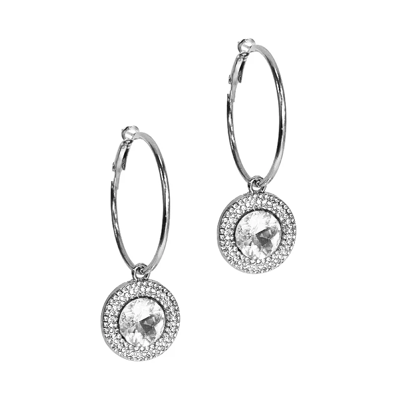 Elevate Your Jewelry Collection With Limited-Time Savings Silver Hoops with Crystal Drop