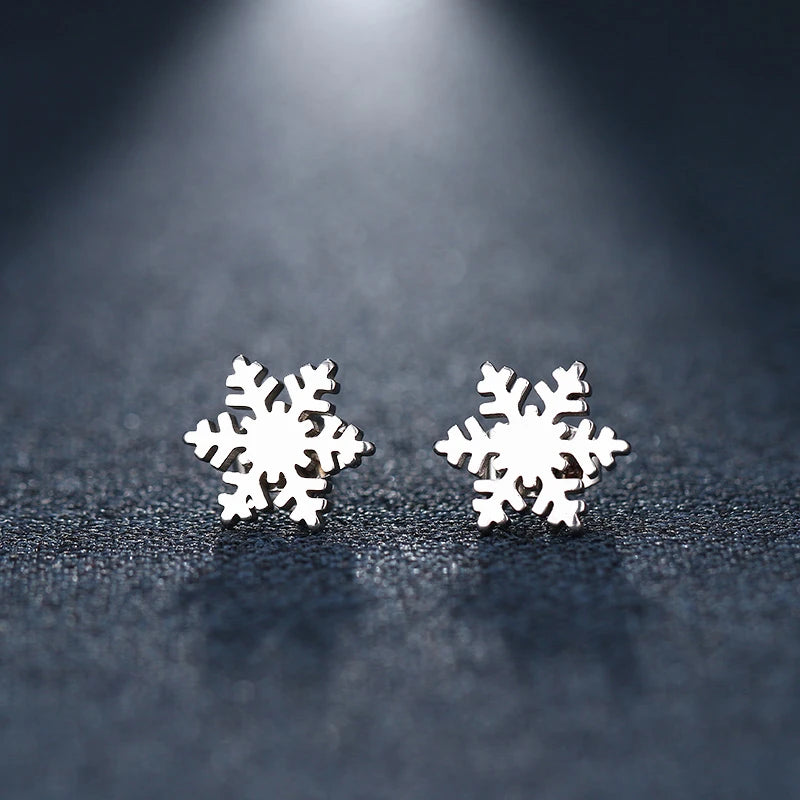 Must-Have Jewelry At Unbelievable Discounts Beautiful Gold or Silver Stainless Steel Snowflake Earrings