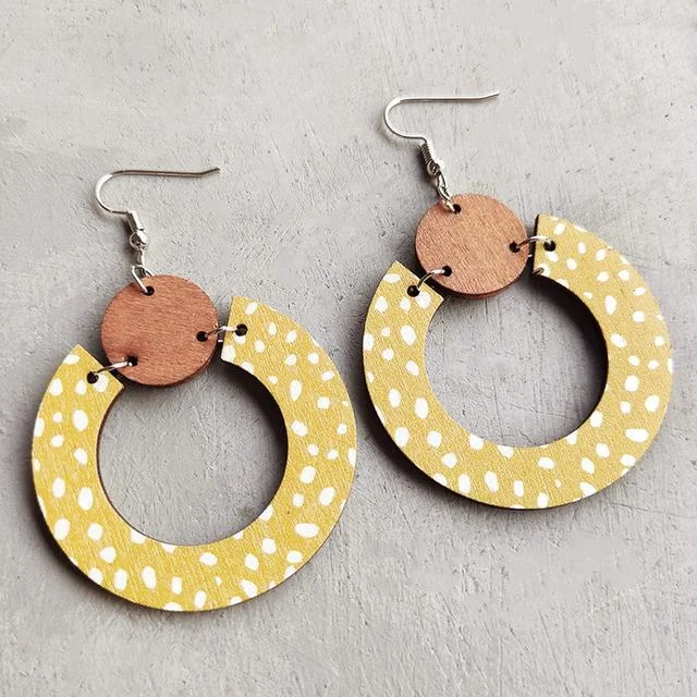 Jewelry Sale – Exclusive Styles At Lower Prices Beautiful Yellow Wood Circle Earrings