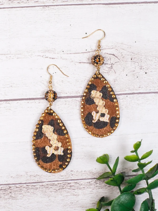 Timeless Elegance Now At Special Discounts Dainty Leopard Ho Ho Ho Y'all Earrings