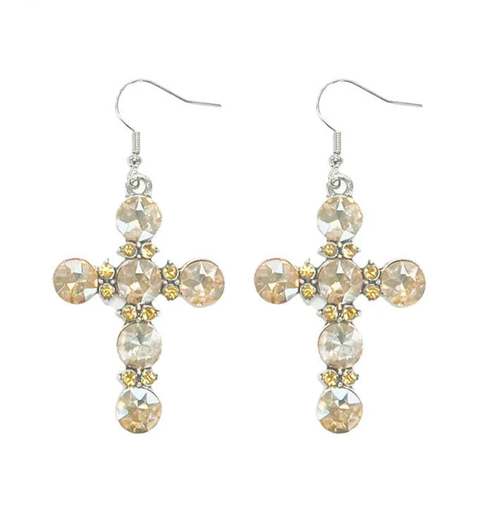 Trending Jewelry Now At Unbeatable Prices Divine Topaz Cross Earrings