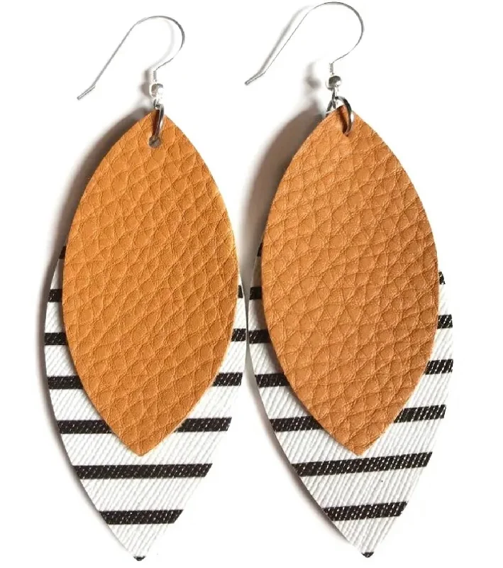 Final Call – Shop Exquisite Jewelry Before It's Gone Mustard and Striped Leaf Drop Earrings