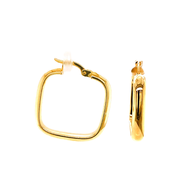 Shop Handcrafted Jewelry At Special Promotional Rates 14 Karat Small Square Hoop Earrings