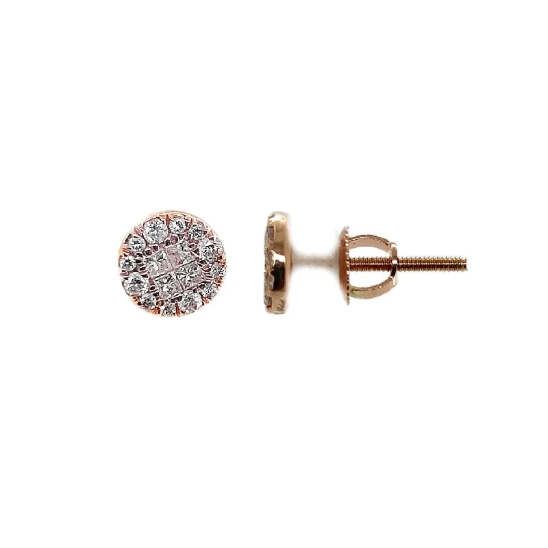 Your Dream Jewelry At Dream Prices – Shop Now 14K Rose Gold Diamond CLuster Earrings