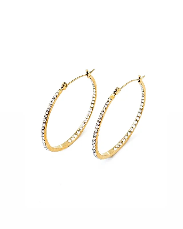 Flash Sale On Stunning Jewelry – Don't Miss Out Echo Crystal Hoop Earrings || Choose Size