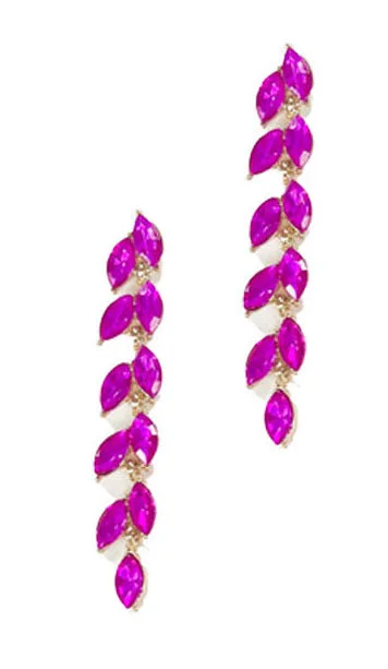 Elegant Jewelry, Affordable Luxury – Shop Now Fuchsia Leaf Drop Earrings