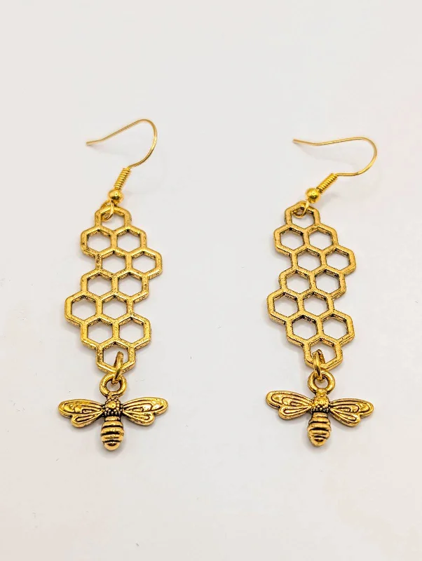 Sparkle For Less – Shop Jewelry Deals Now Gold or Silver Honeybee Honeycomb Earrings