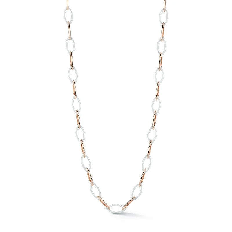 Exclusive Jewelry Markdowns – Limited-Time Offer Gold Marquise Céramique Link Necklace