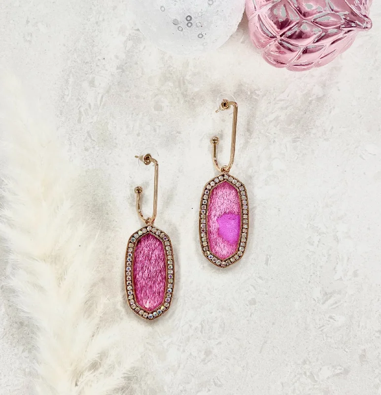 Shop Jewelry That Shines Without The High Price Good Day Pink Cowhide Earrings