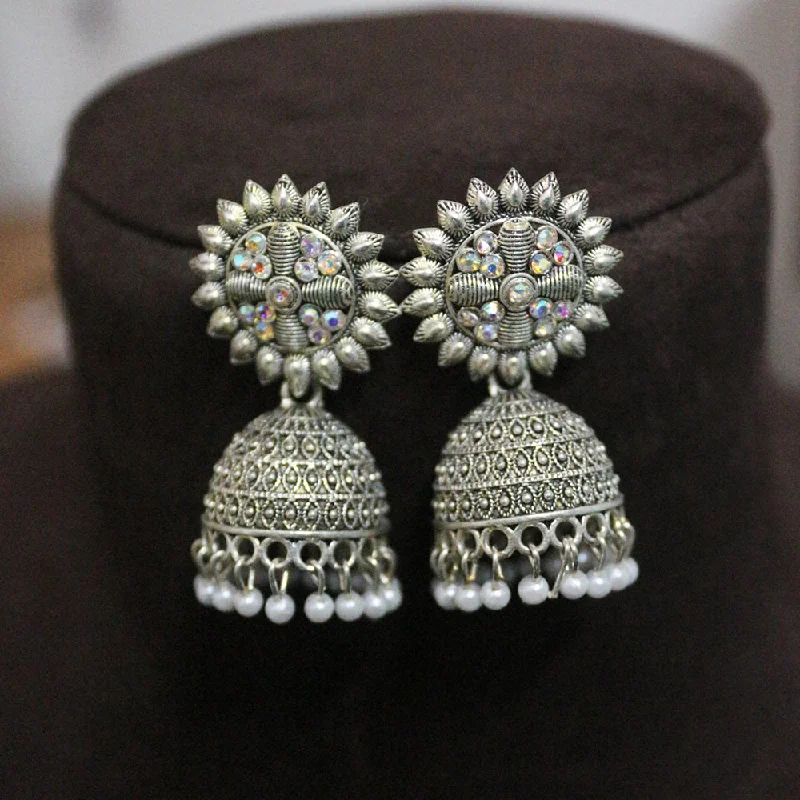 Exclusive Jewelry Bundles At Discounted Prices H K Fashion Oxidised Plated Austrian Stone And Pearls Jhumki Earrings