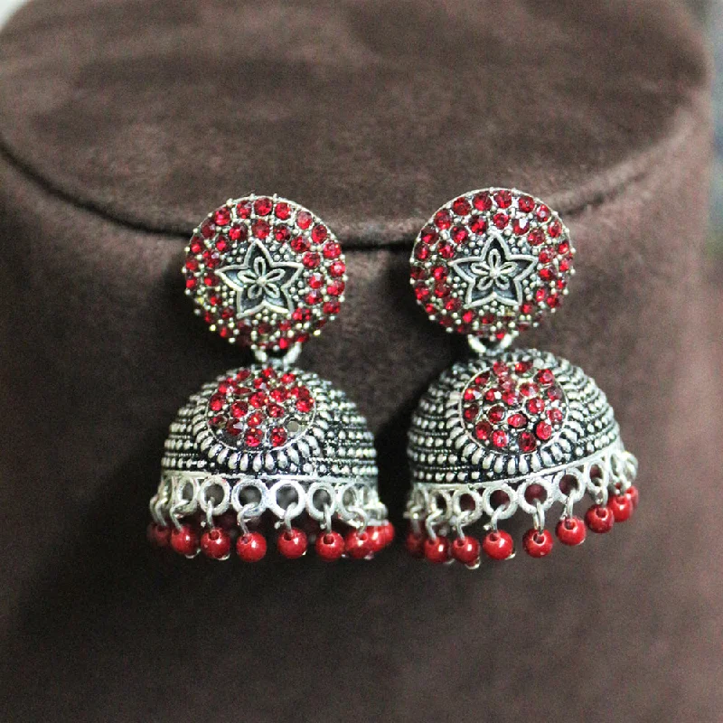 Get The Best Deals On Timeless Jewelry Pieces H K Fashion Oxidised Plated Austrian Stone And Pearls Jhumki Earrings