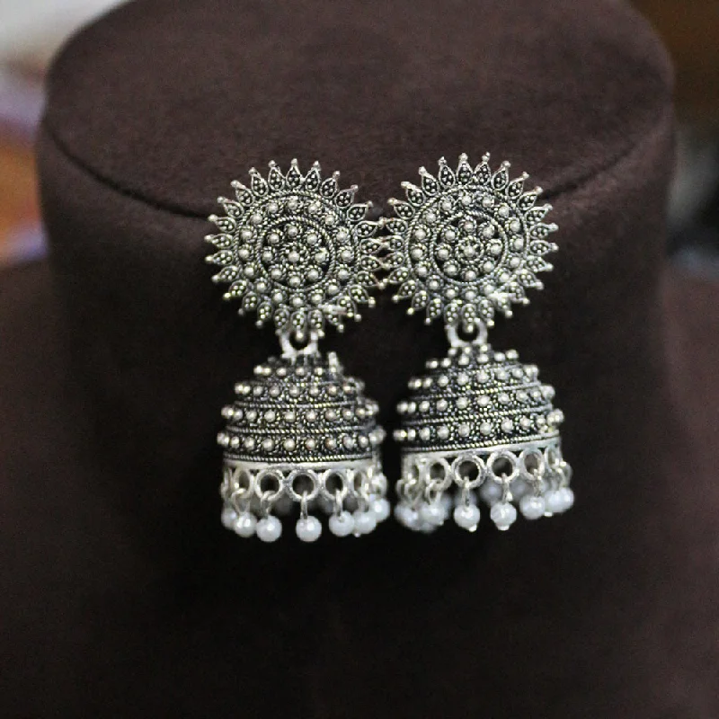 Luxury Jewelry Sale – Elegant Styles At Unbeatable Prices H K Fashion Oxidised Plated Pearls Jhumki Earrings