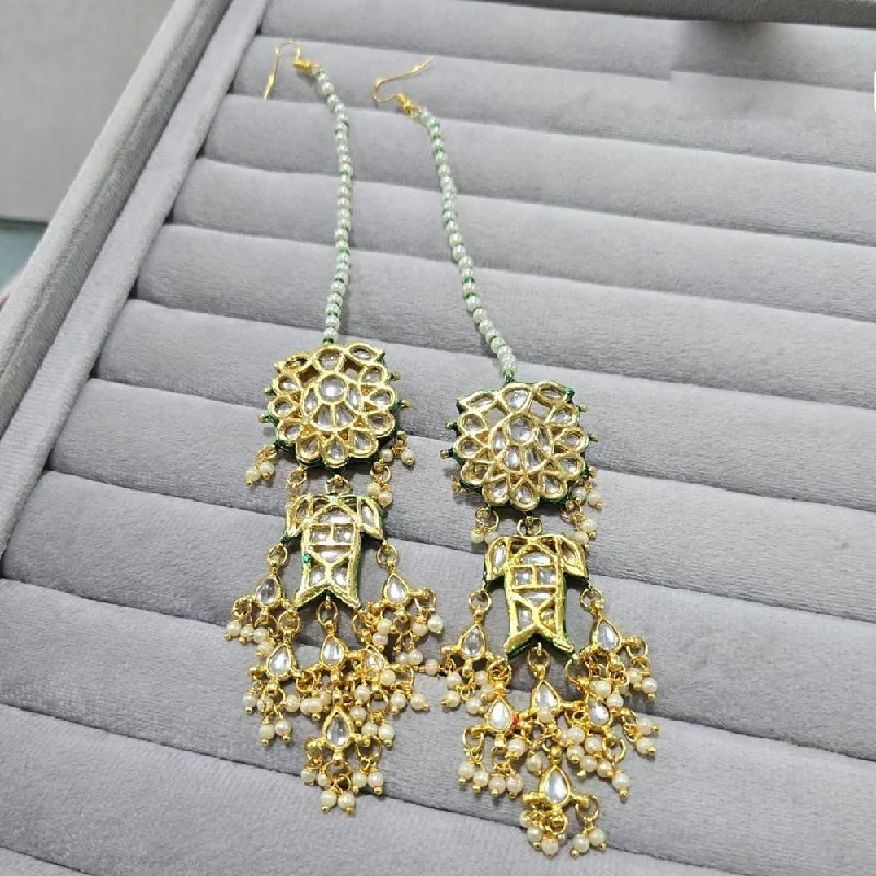 Trending Jewelry Styles Now At Limited-Time Discounts JCM Gold Plated Kundan Stone And Pearls kanchain Earrings