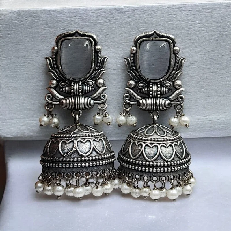 Seasonal Jewelry Clearance – Best Styles At The Lowest Prices Maharani Jewels Oxidised Plated Pota Stone And Pearl Jhumki Earrings