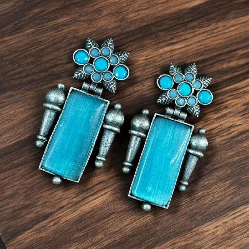 Stunning Statement Jewelry, Unbeatable Discounts Maharani Jewels Oxidised Plated Pota Stone Dangler Earrings