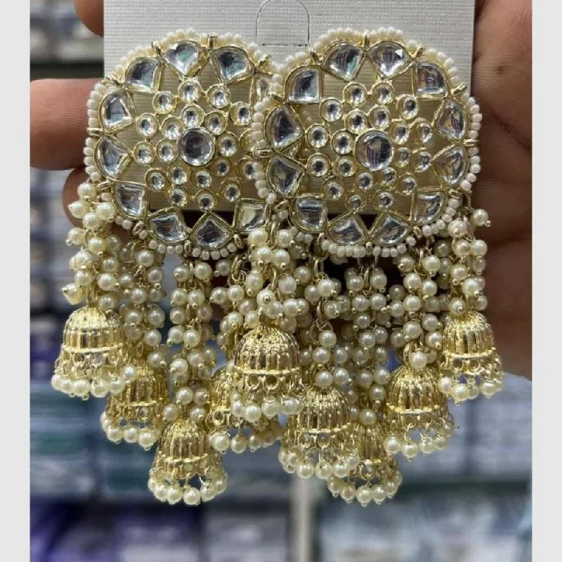 Unlock Unbeatable Jewelry Deals Before They’Re Gone Manisha Jewellery Gold Plated Kundan Stone And Pearls Jhumki Earrings