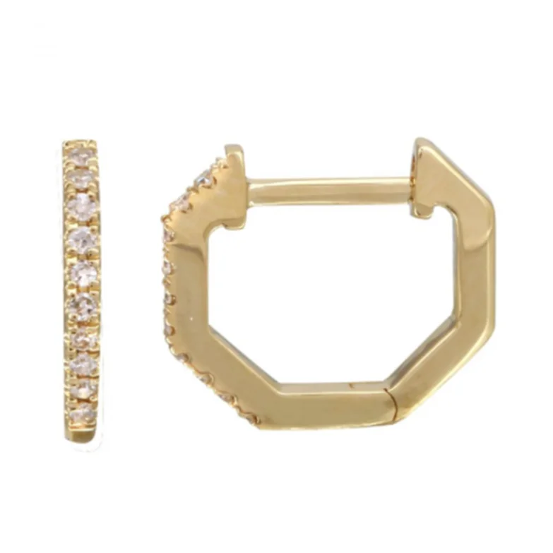 Sparkle For Less – Shop Our Limited-Time Jewelry Deals Mini Hexagon Diamond Huggie Earrings