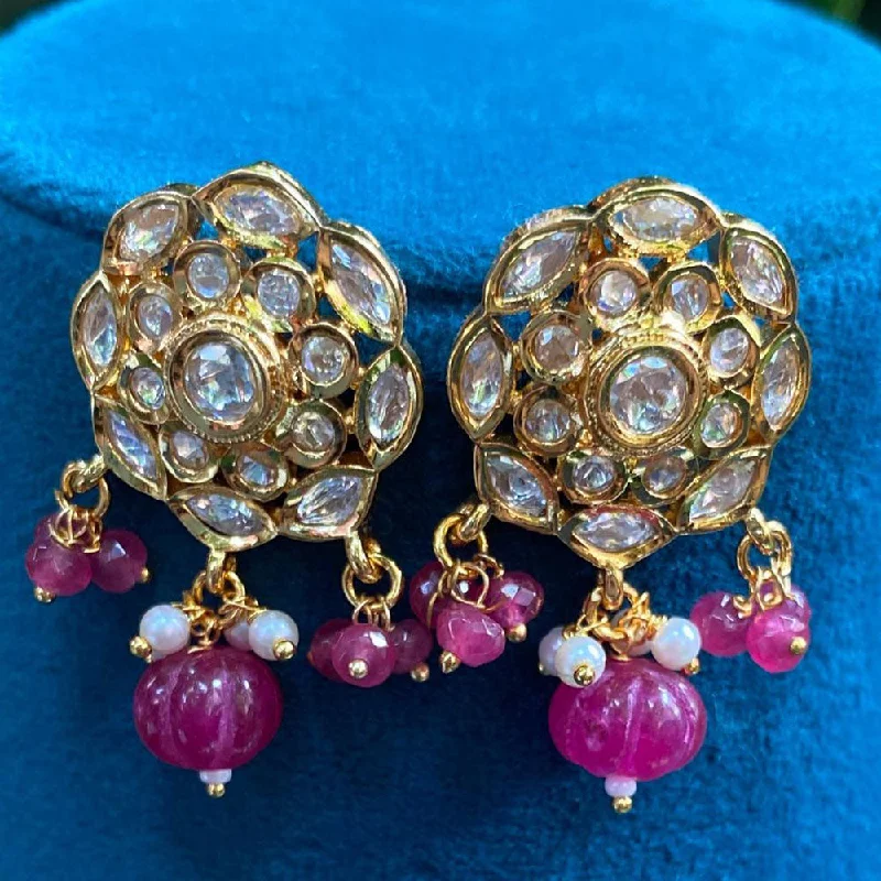 Unmissable Jewelry Clearance – Final Reductions Prime Kundan Jewellery Gold Plated Crystal Stone And Beads Dangler Earrings