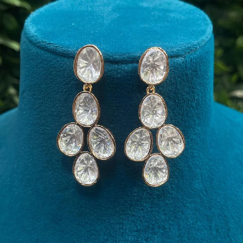 High-End Sparkle, Low-End Prices – Jewelry Sale Live Prime Kundan Jewellery Gold Plated Crystal Stone Dangler Earrings