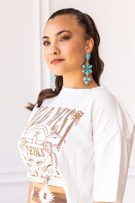 Dazzling Deals On Necklaces, Bracelets, And More Turquoise Southwestern Flower Drop Earrings