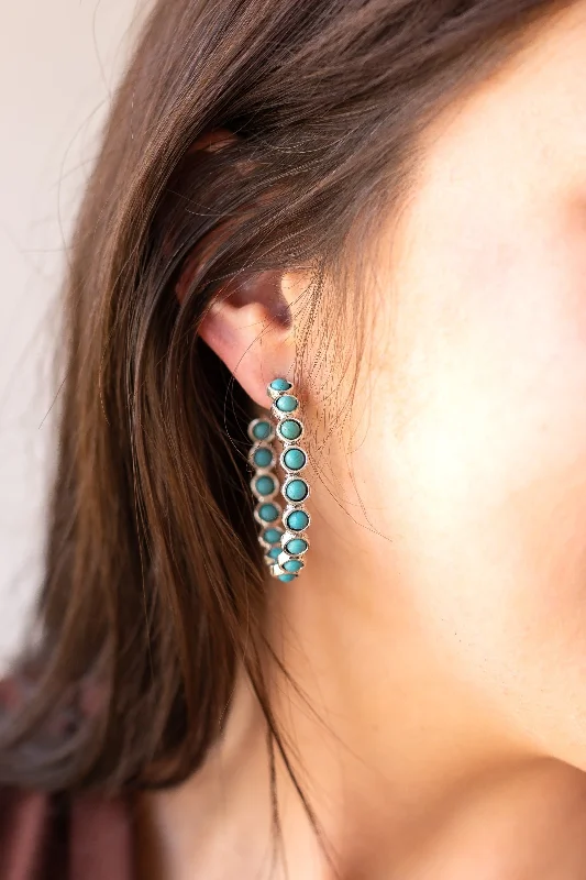 Once-A-Year Jewelry Deals – Shop Before They’Re Gone Stone Hoop Earrings, Turquoise