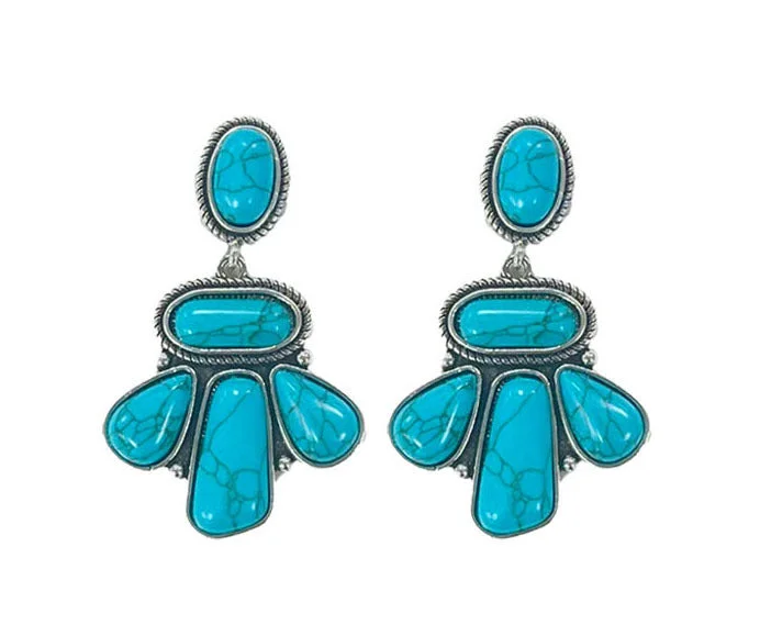 Exclusive Online Jewelry Sale – Don't Wait Turquoise Triple Drop Earrings