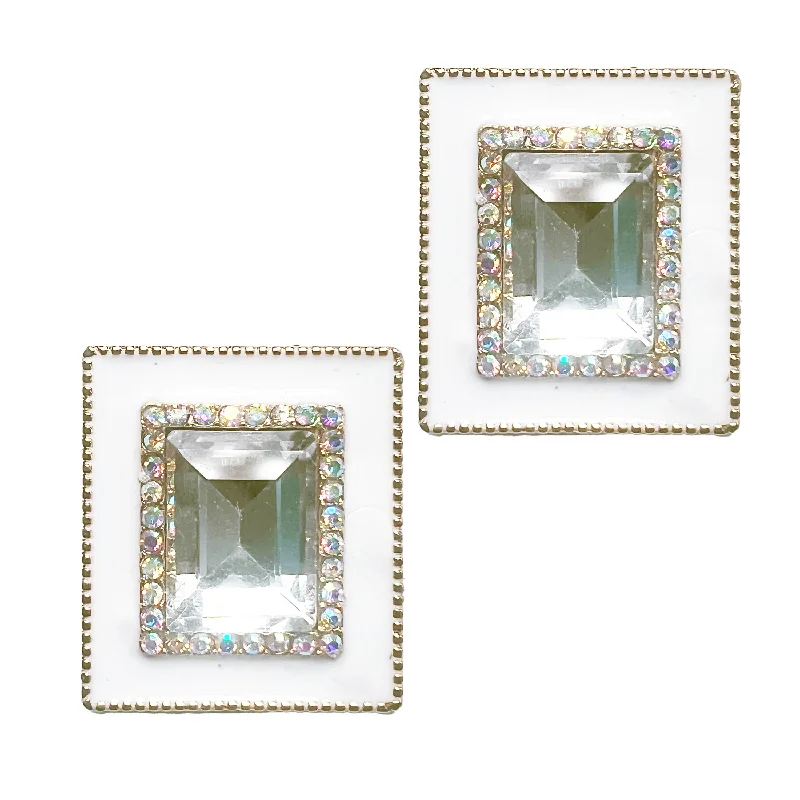 Luxury Jewelry Sale – Elegant Styles At Unbeatable Prices White Rectangular Studs