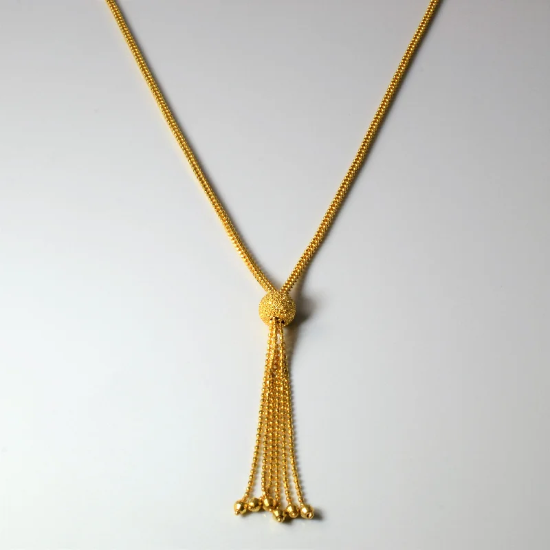 The Perfect Jewelry Piece At The Perfect Price 22k Yellow Gold Tassel Necklace | 16" |