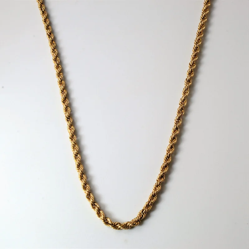 Discounted Jewelry For A Glamorous Look 9k Yellow Gold Rope Chain | 20"|