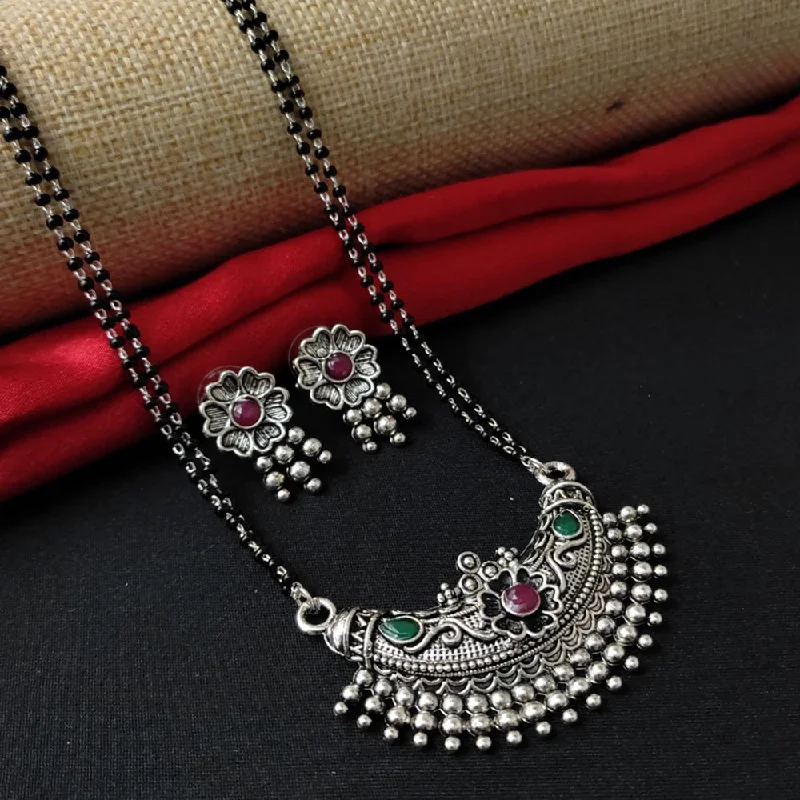 Make Your Outfit Shine With Discounted Jewelry Aamrapali Silver Plated Pota Stone Mangalsutra