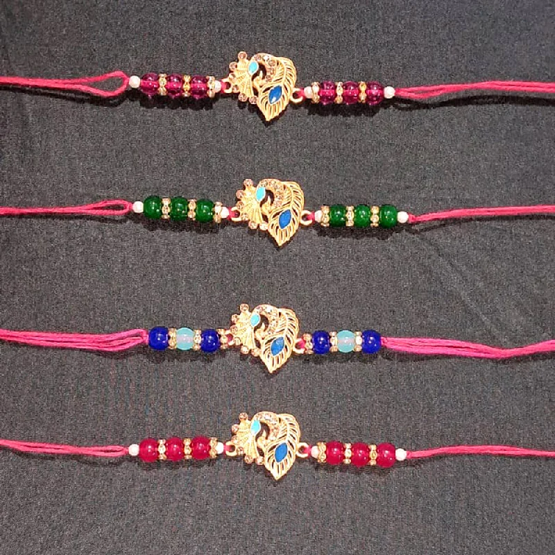 Don't Miss These Dazzling Jewelry Discounts Akruti collection Gold Plated Austrian Stone Rakhi Assorted Color ( Any 3 )