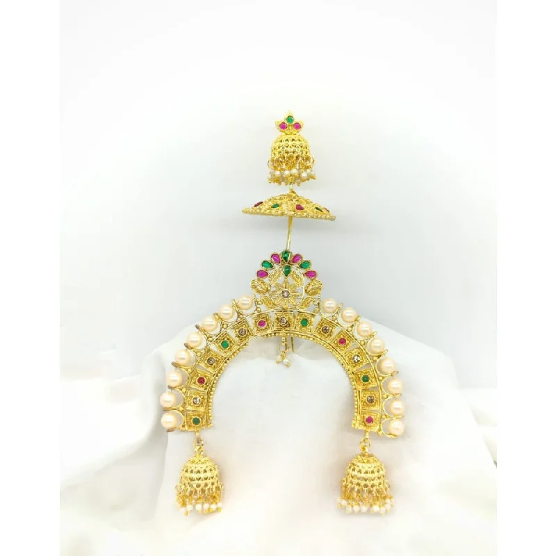 Limited-Time Jewelry Sale – Don't Miss Out On Dazzling Discounts Akruti Collection Gold Plated Kundan Hair Brooch