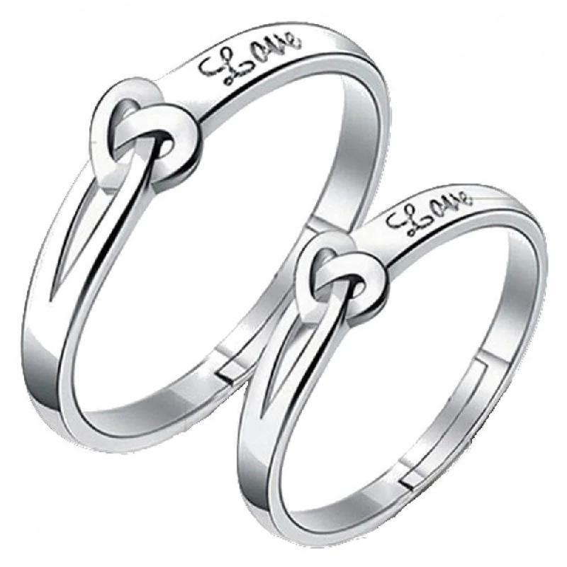 Limited-Time Jewelry Sale – Elegant Styles At Less Bhavi Jewels Silver Plated Adjustable Couple Ring