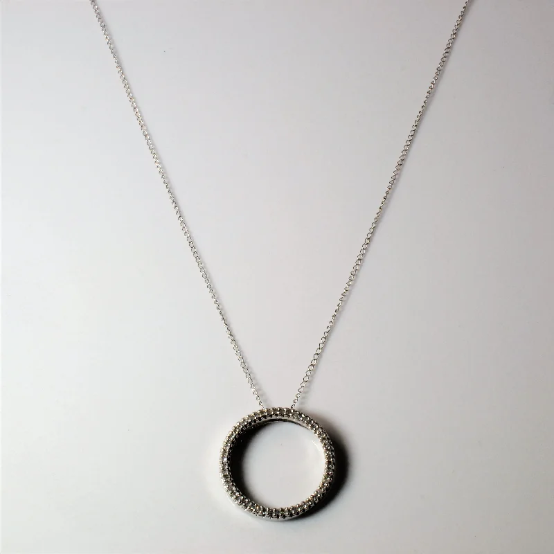 Don't Miss Out On Jaw-Dropping Jewelry Discounts Fine Chain Diamond Circle Necklace | 0.11ctw |