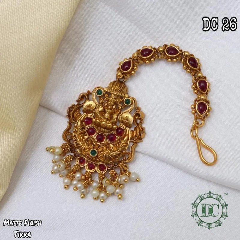 Personalized Engraved Jewelry For Meaningful Gifts Diksha Collection Gold Plated Pota Stone Maangtikka