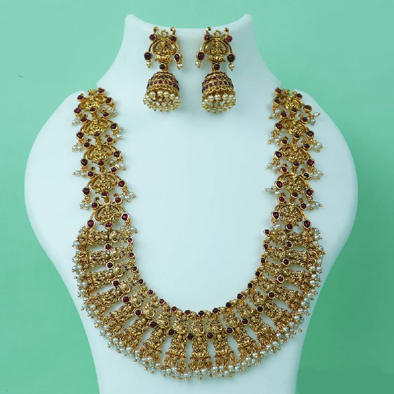 Trending Jewelry Now Available At Exclusive Prices Diksha Collection Gold Plated Temple Necklace Set