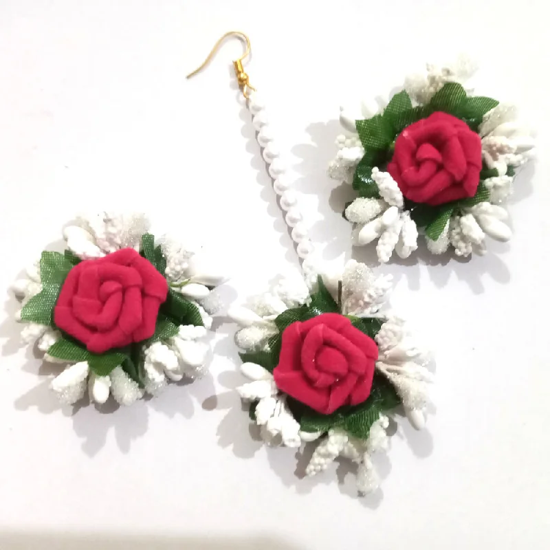 Elegant Jewelry, Affordable Luxury – Shop Now Kavyas Kreation Floral Earrings With Mangtikka