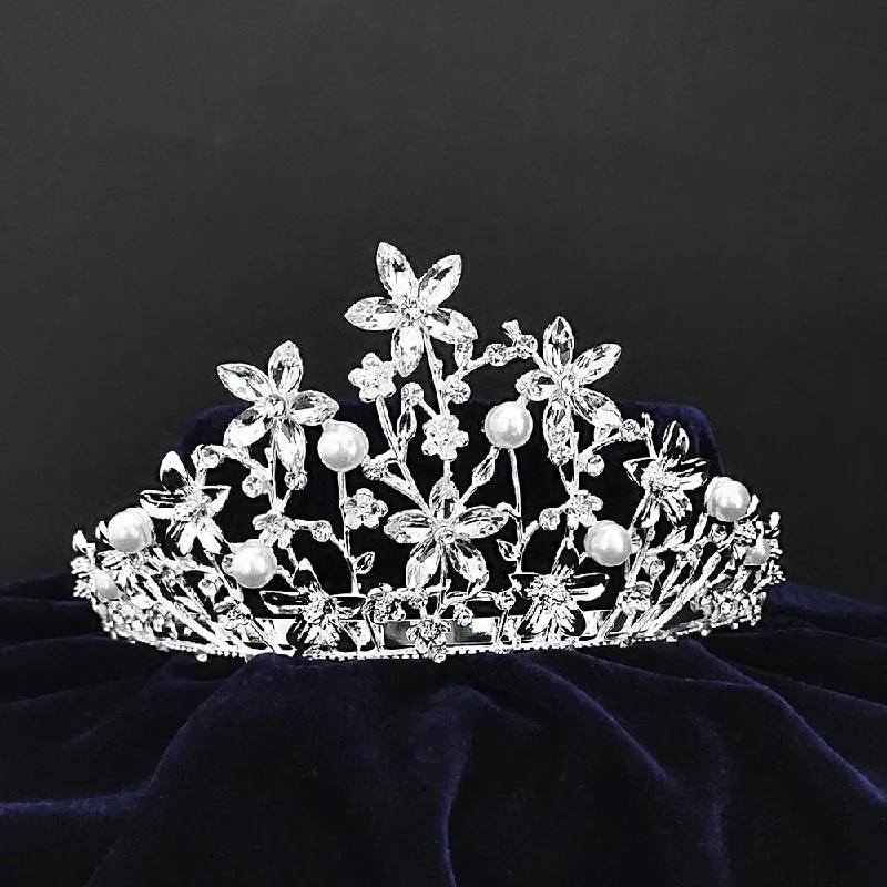 Flash Deals On Fine Jewelry – Shop Before It's Gone Kriaa Silver Plated White Austrian Stone Crown-1506605